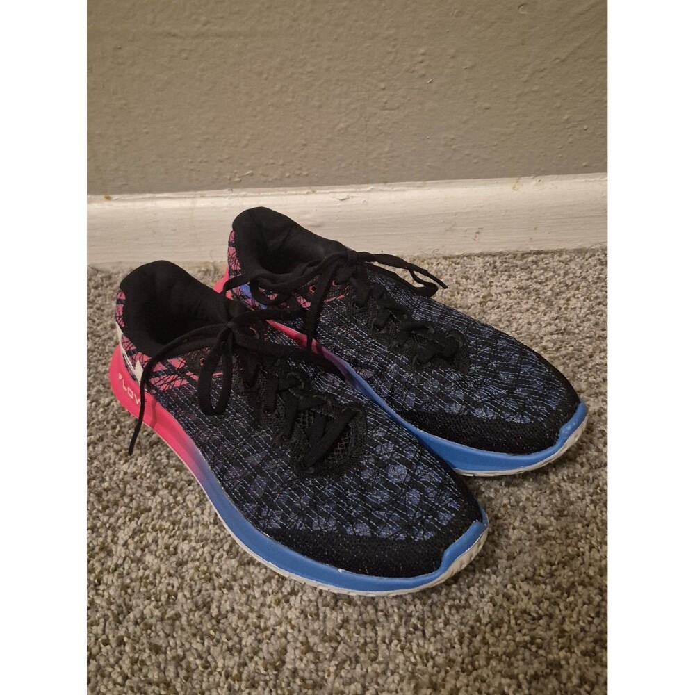 Under Armour Flow Velociti Wind 2 UA Black Pink Blue Women Running Shoes 9